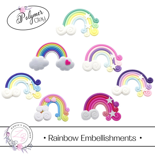 Polymer Clay Flatback Embellishments • Rainbows ⋅ 4 Styles ⋅ x 2pcs