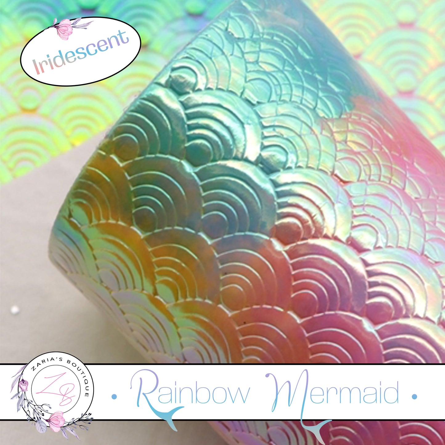 ⋅ Tie Dye Mermaid Scales ⋅ Iridescent Vegan Faux Leather ⋅
