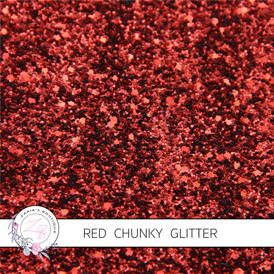 ⋅ Red Chunky Glitter ⋅ Canvas Backed ⋅ Premium Glitter  ⋅