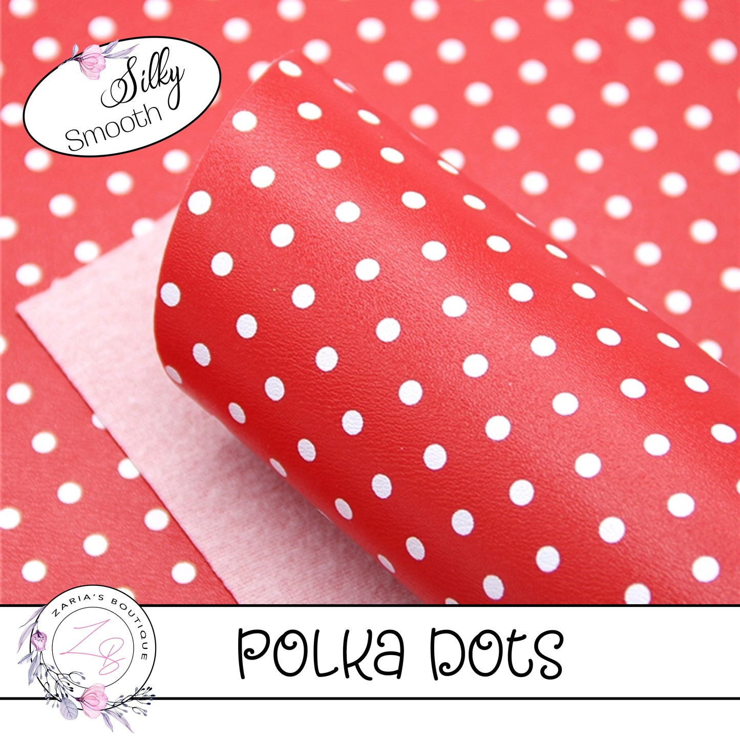 ⋅ Red & White Polka Dots ⋅ Smooth Vegan Faux Leather
