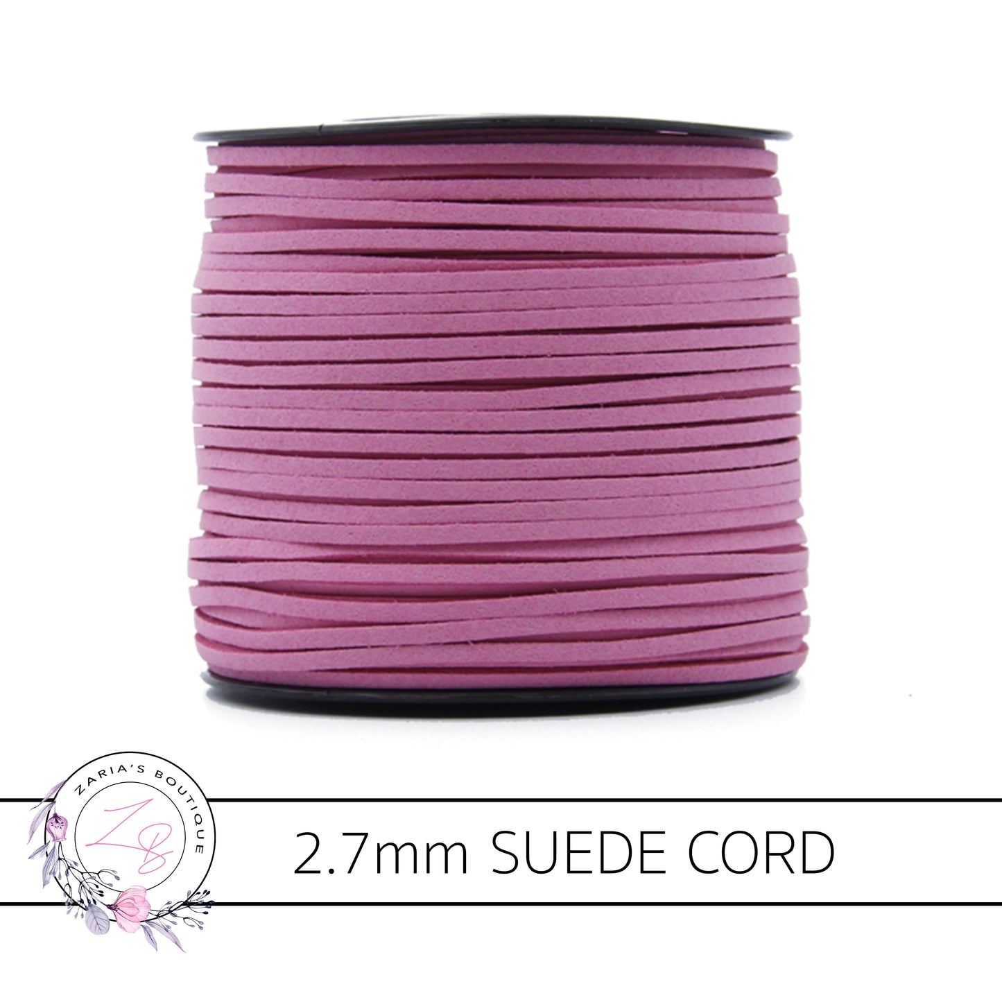 Faux Suede Cord ~ 2.7mm ~ Rose Pink ~ 5 Metres