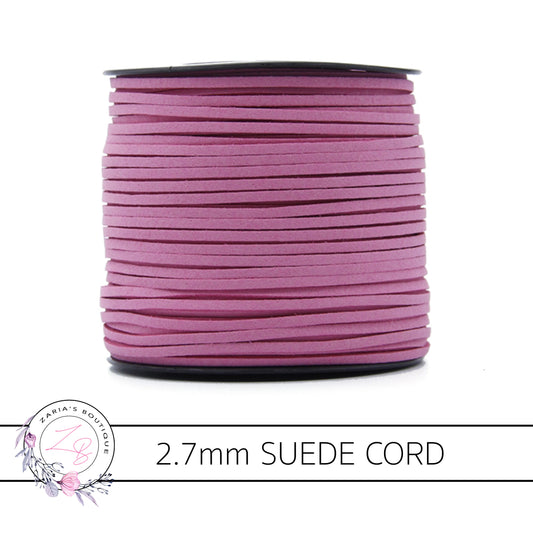 Faux Suede Cord ~ 2.7mm ~ Rose Pink ~ 5 Metres