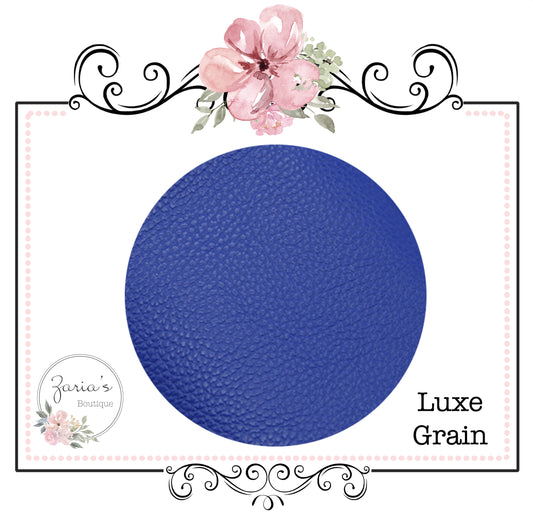 Pebble Grain |  Royal Blue Faux Leather Bow Making Fabric  ~ 0.91mm