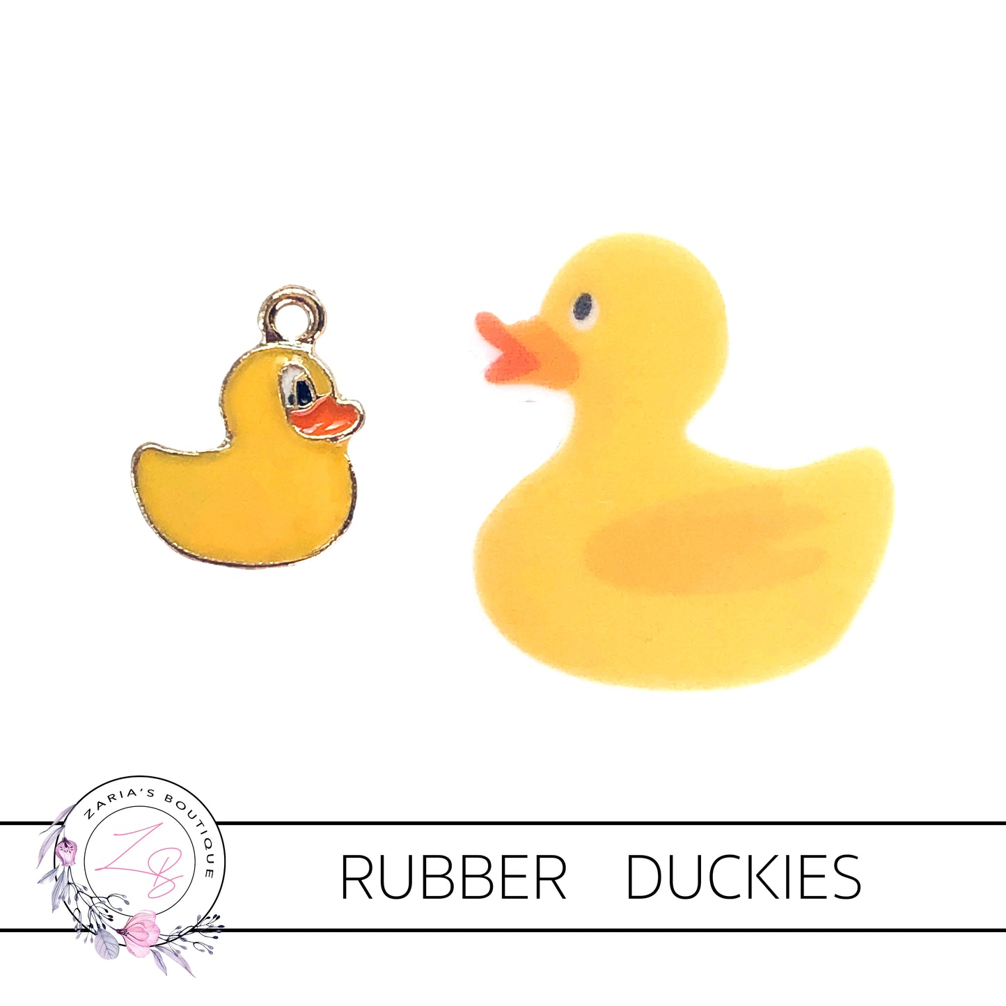 Rubber Duck Charms  ~ Quality Enamel/Metal & Resin Flatback Embellishments ~ 2 Designs