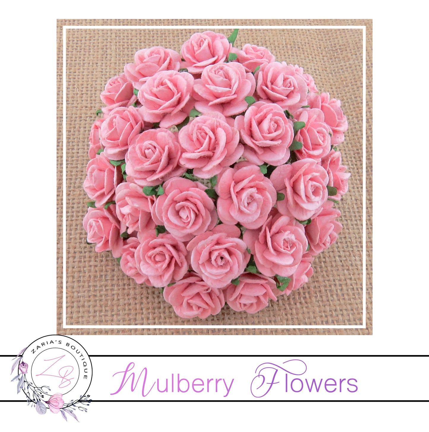 Mulberry Paper Flowers ~ Pink Roses ~ 2 sizes