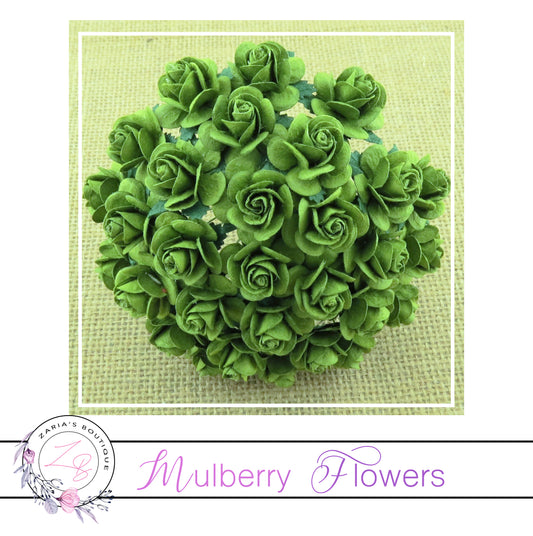 Mulberry Paper Flowers ~ Mint Green Roses ~ 2 sizes