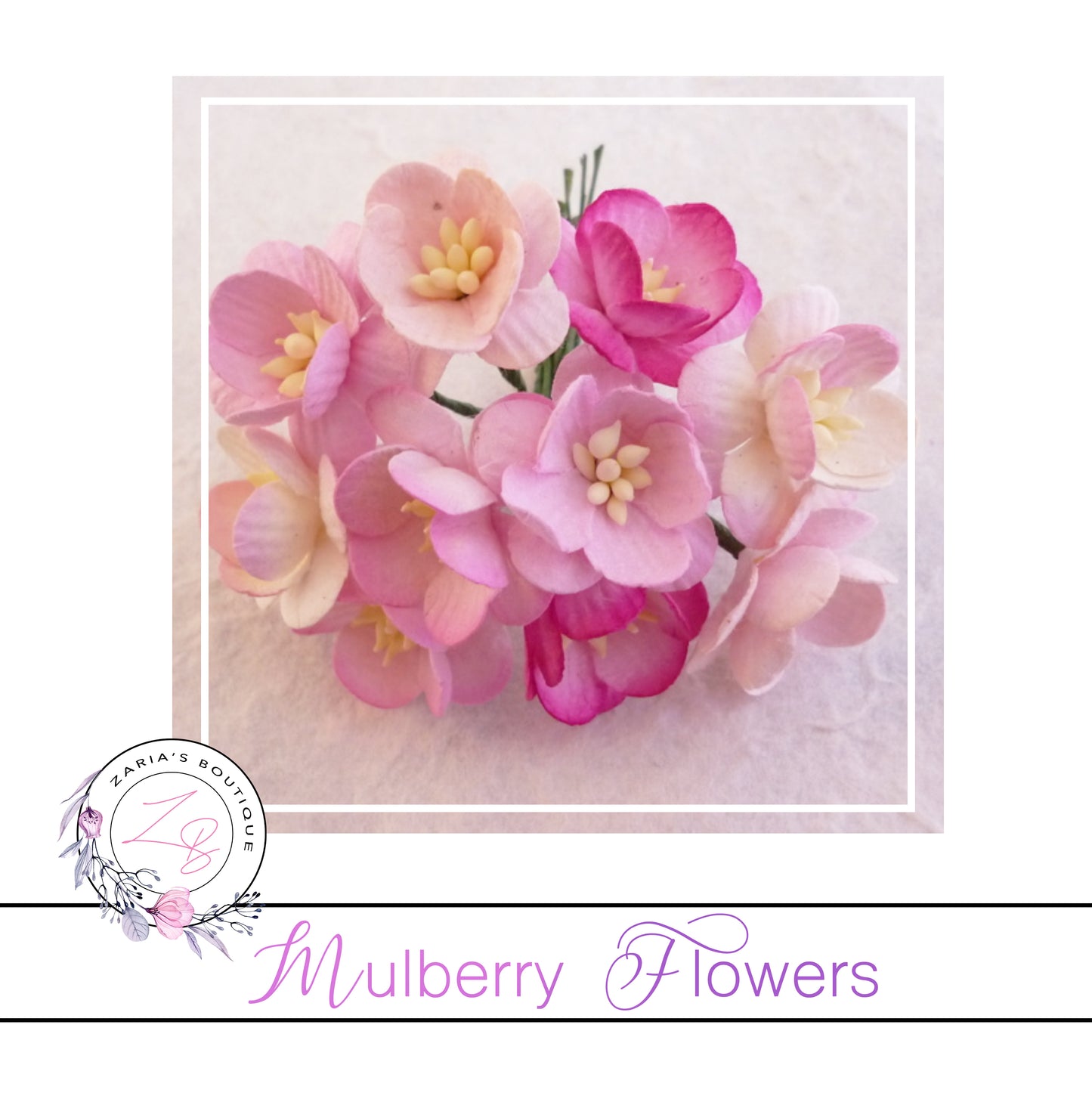 Mulberry Paper Cherry Blossoms ~ Mixed Pinks ~ 10 pieces