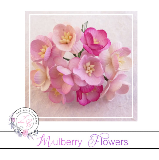 Mulberry Paper Cherry Blossoms ~ Mixed Pinks ~ 10 pieces