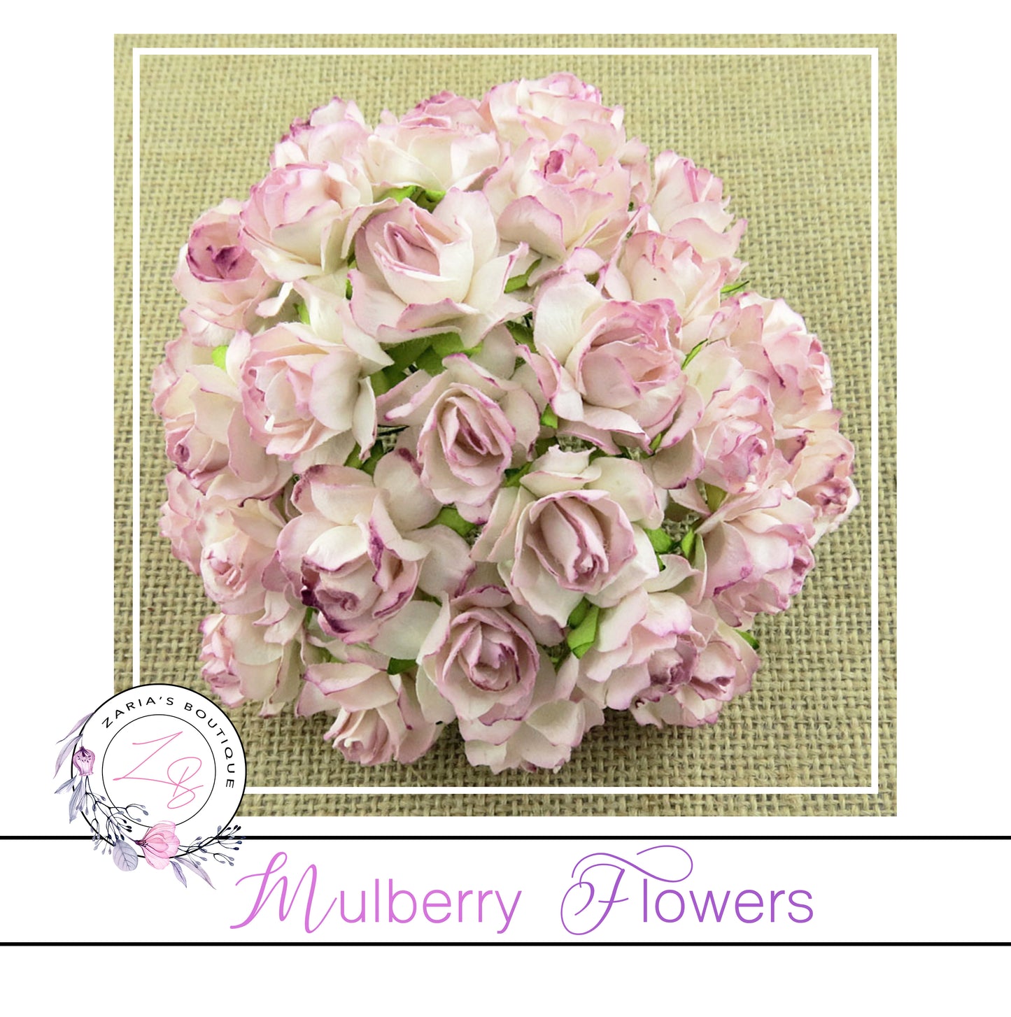 Mulberry Paper Flowers ~ Wild Rose ~ 30mm ~ 2-Tone Rose Pink Blush
