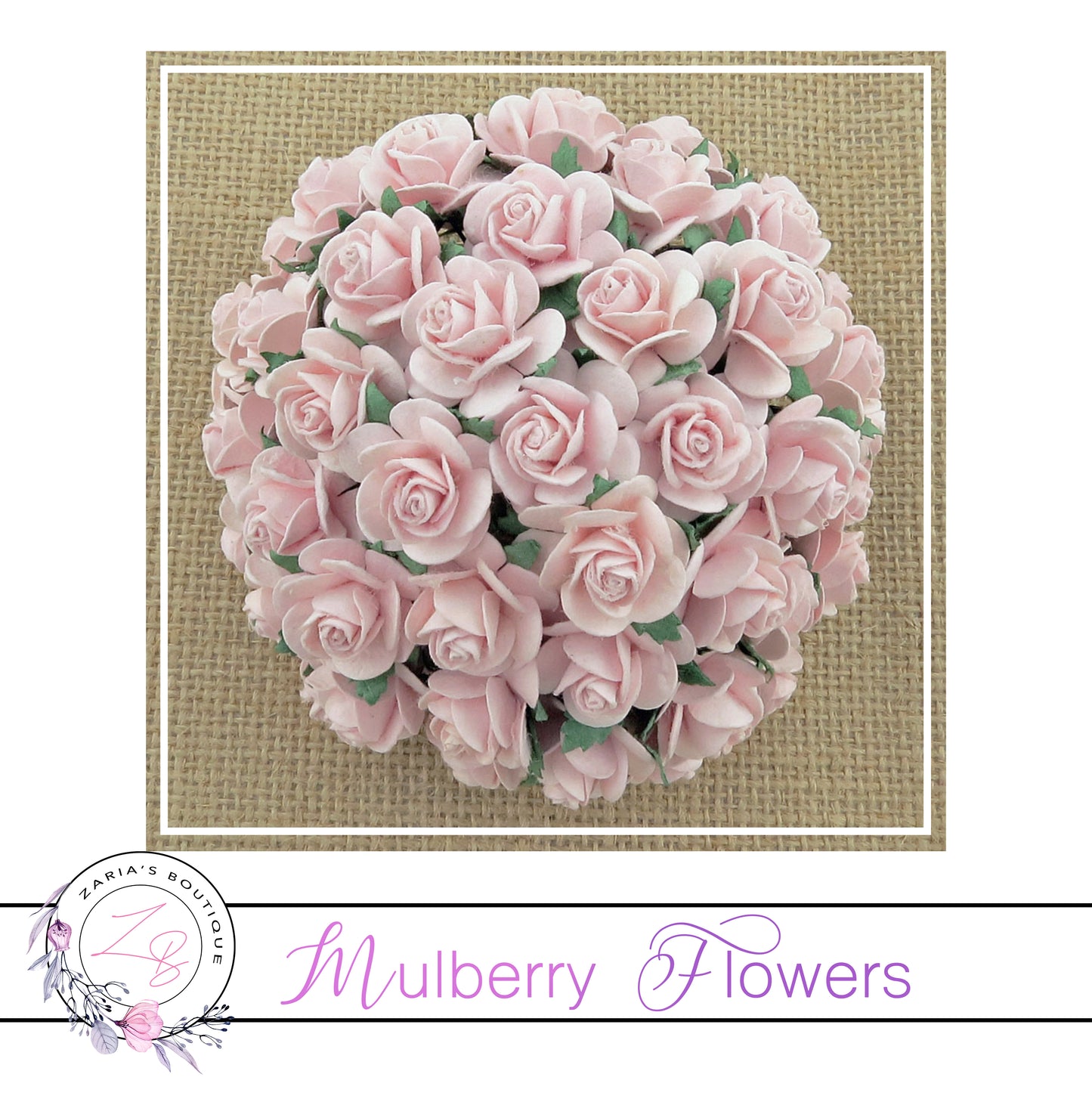 Mulberry Paper Flowers ~ Palest Pink Roses ~ 2 sizes