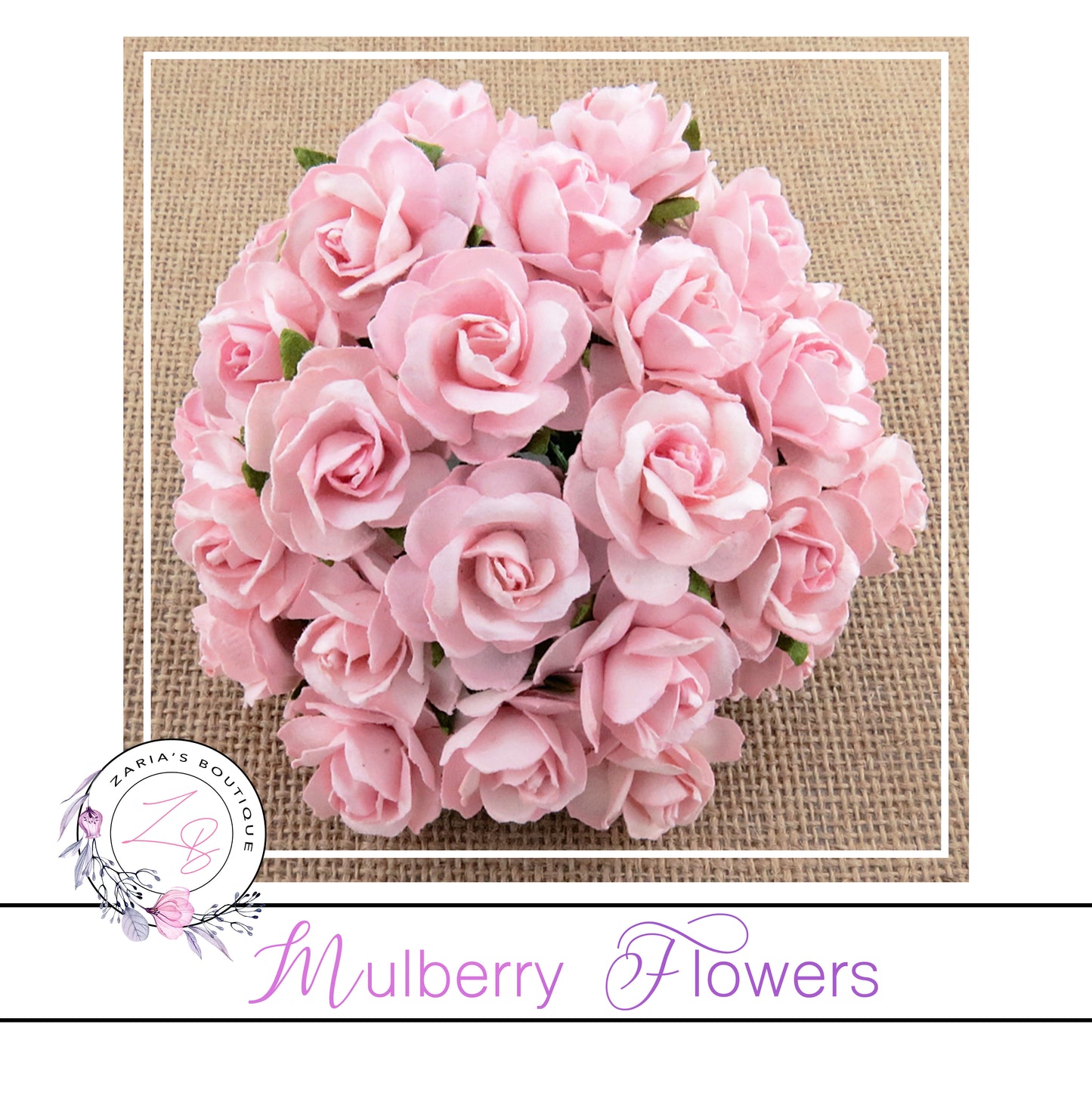 Mulberry Paper Flowers ~ Wild Rose ~ 30mm ~ Pink Mist