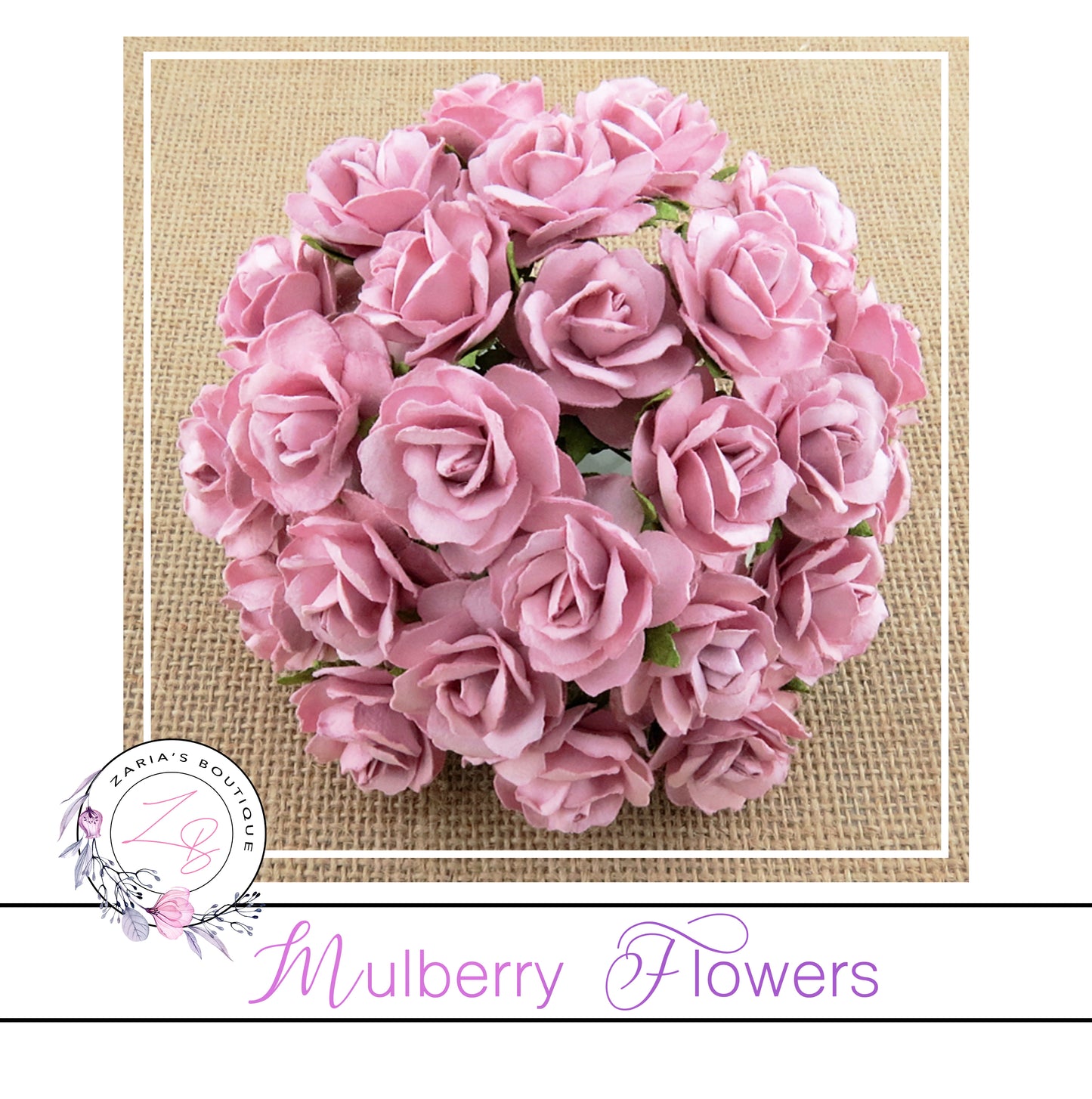 Mulberry Paper Flowers ~ Wild Rose ~ 30mm ~ Rose Pink