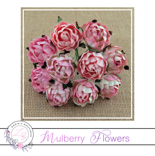 Mulberry Paper Flowers ~ Peony ~ 30mm ~ Mixed Pinks
