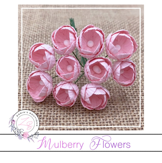 Mulberry Paper Buttercups ~ Light Pink ~ 25mm x 10 pieces