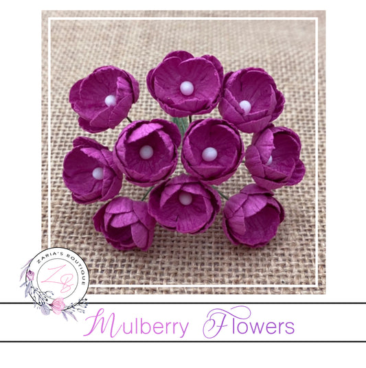 Mulberry Paper Buttercups ~ Fuchsia Pink ~ 25mm x 10 pieces