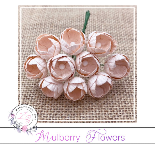 Mulberry Paper Buttercups ~ Pale Peach ~ 25mm x 10 pieces