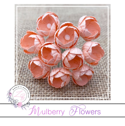 Mulberry Paper Buttercups ~ Peach ~ 25mm x 10 pieces