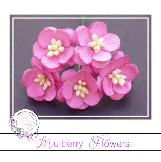 Mulberry Paper Cherry Blossoms ~ Pink ~ 5 pieces