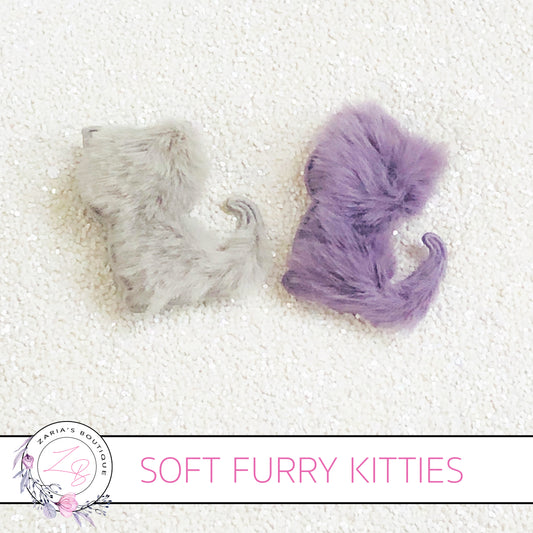 Super Soft Furry Cats  • Applique Embellishments • 2 Colours • 2 Pieces