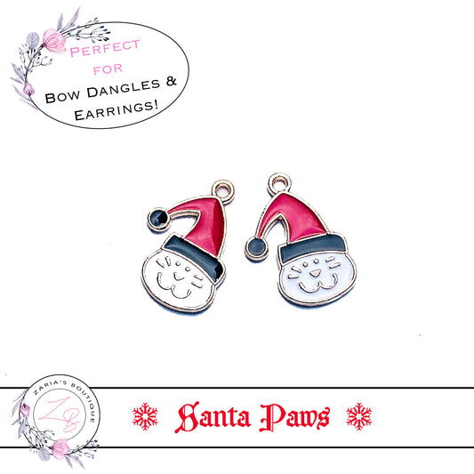 ⋅ Santa Paws ⋅ Cat Charm Pendant Bow Embellishment ⋅ 2 pieces