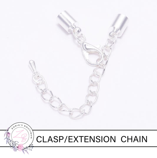Bracelet/Necklace Lobster Clasp Connectors with chain adjustment - Silver