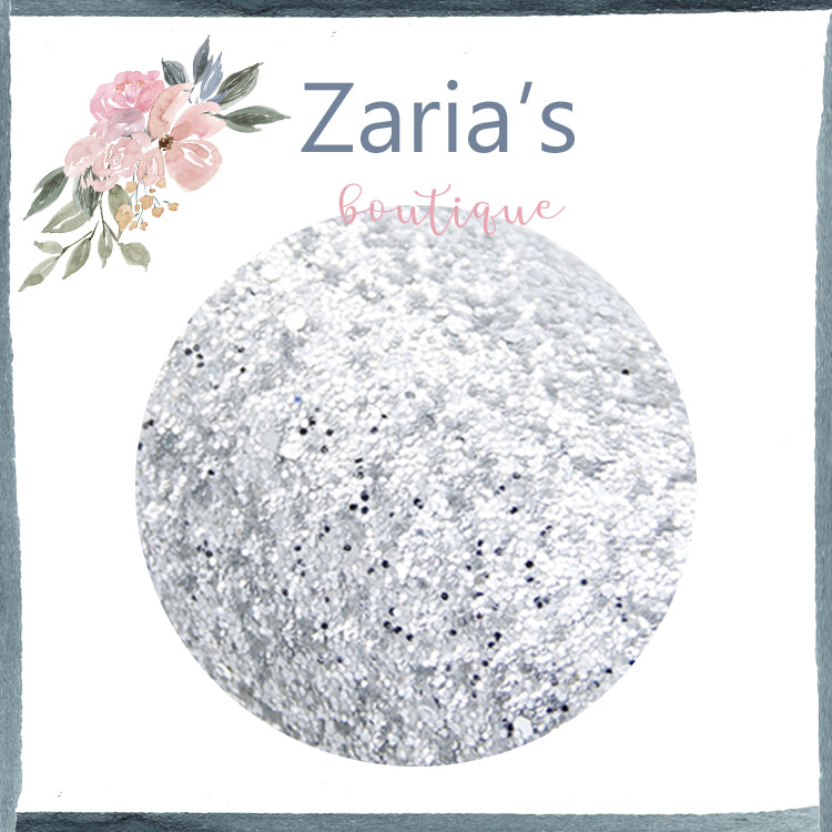 Silver ~ Medium Glitter Faux Leather Fabric Sheets