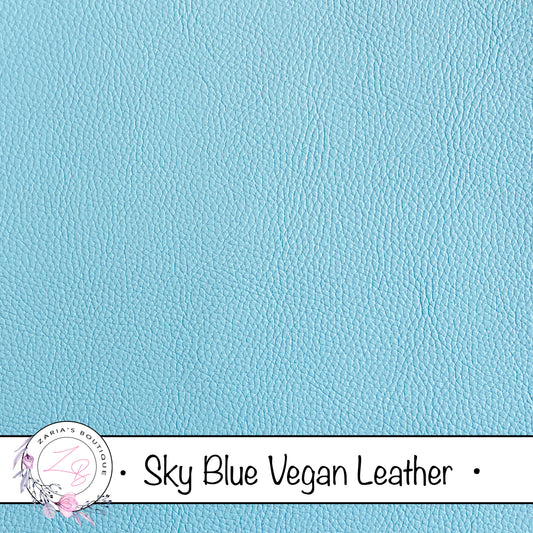 Sky Blue Faux Leather • Vegan Pebble Grain