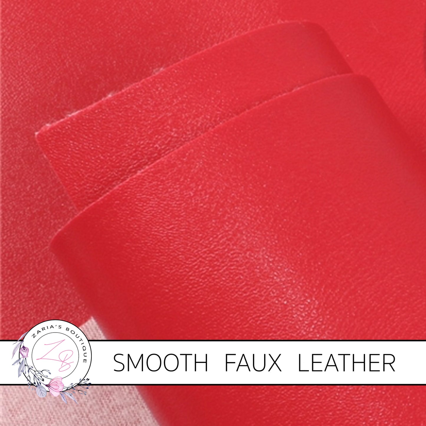 Bright Red Smooth Faux Leather ~ 0.92mm