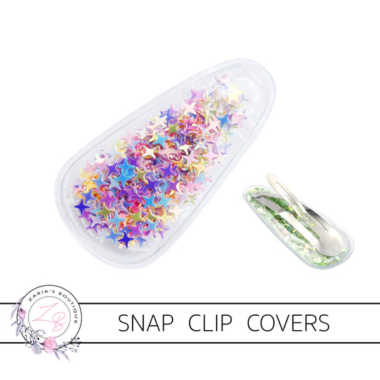 Multicolour Star-Filled Snap Clip Covers ~ 5cm ~ 2 pieces