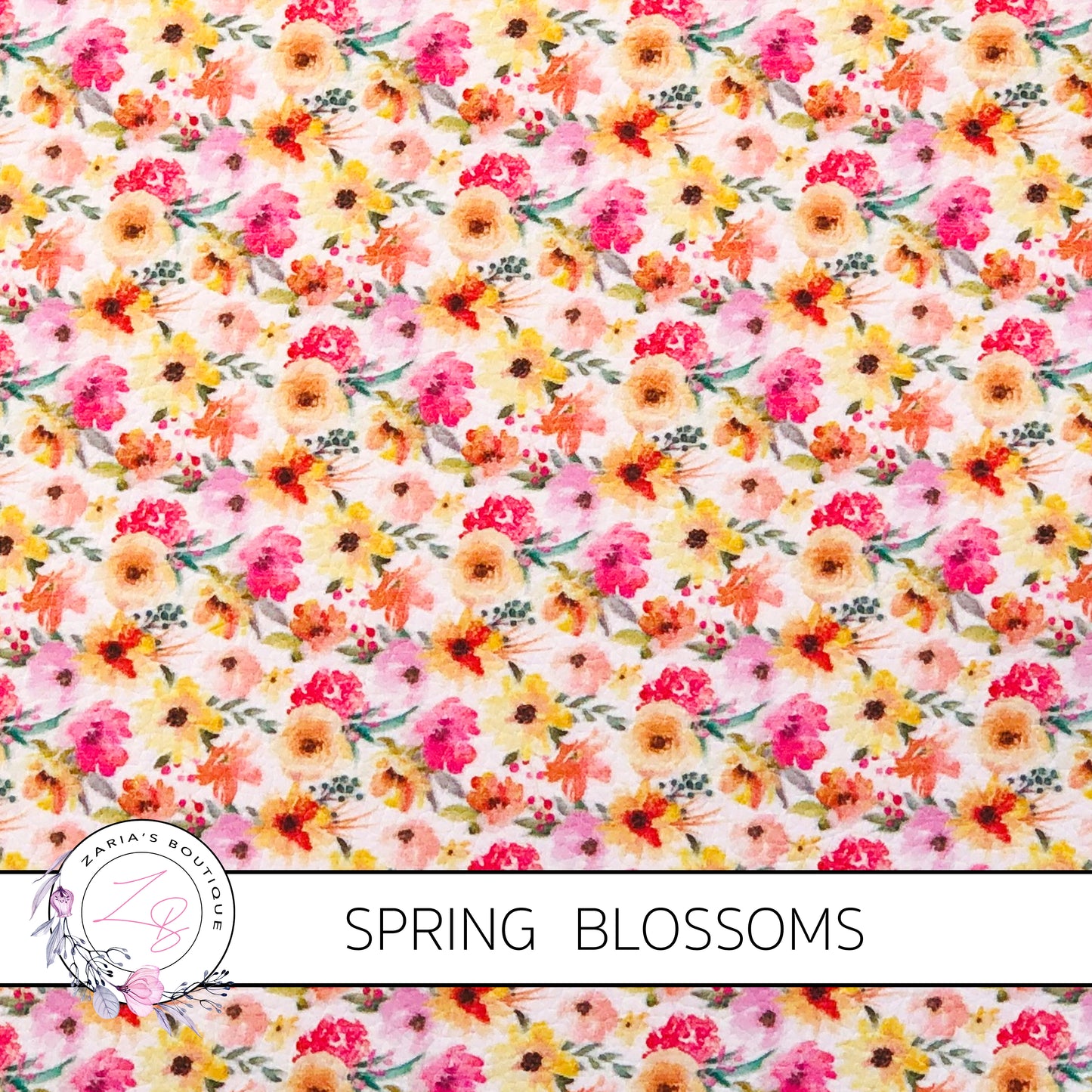 CUSTOM Spring Blossoms ~ Faux Leather ~ 1mm
