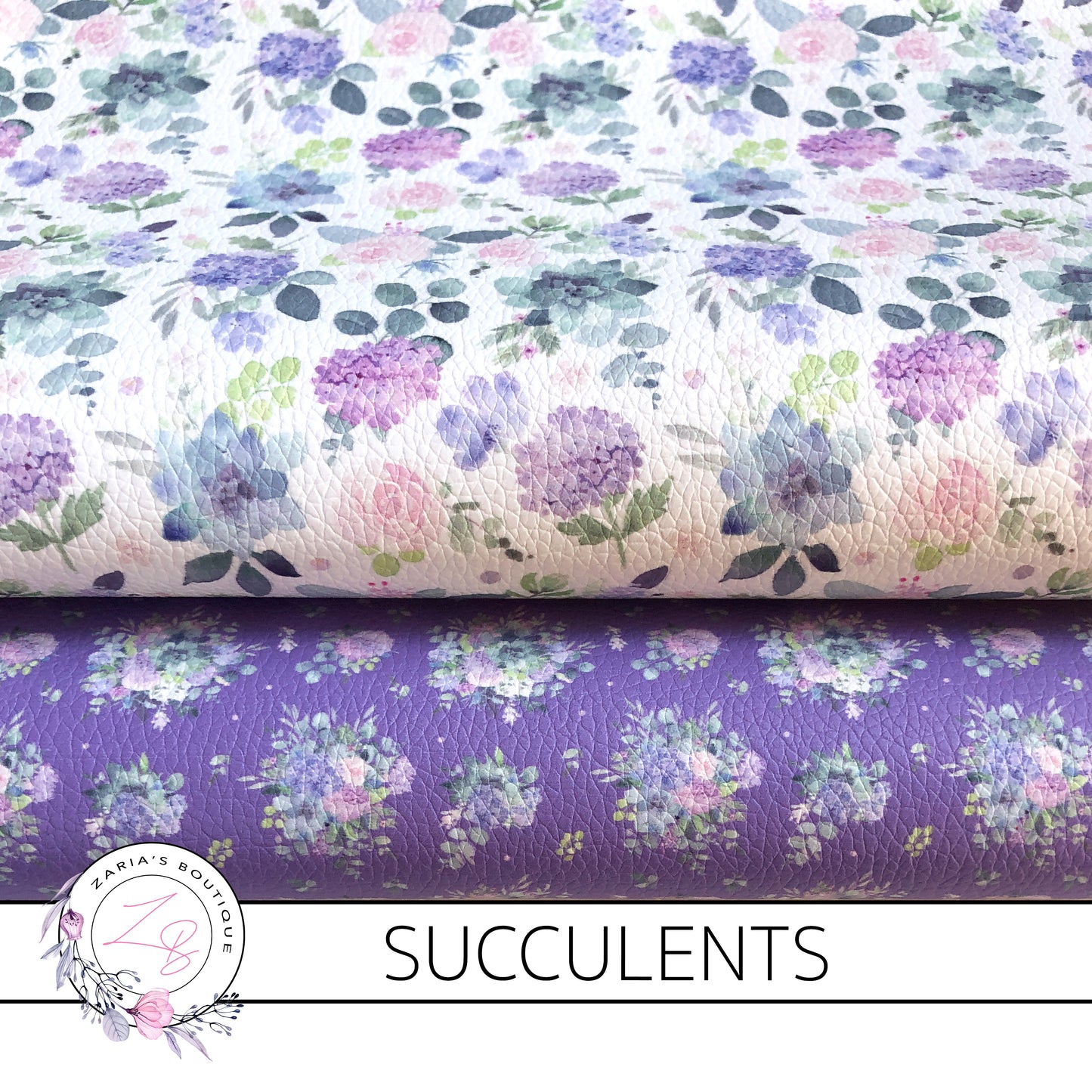 ⋅ Succulent Bouquet ⋅ Purple Floral Vegan Faux Leather ⋅