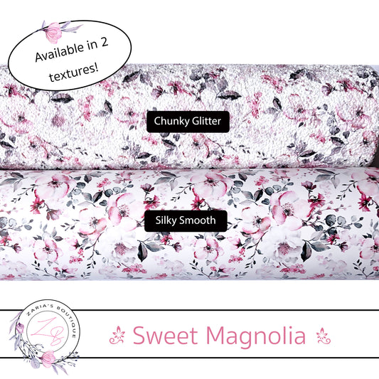 ⋅ Sweet Magnolia ⋅ Pink & Grey Flowers ⋅ Silky Smooth or Chunky Glitter ⋅