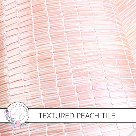 Textured Orange Tile Faux Leather ~ 1.2mm