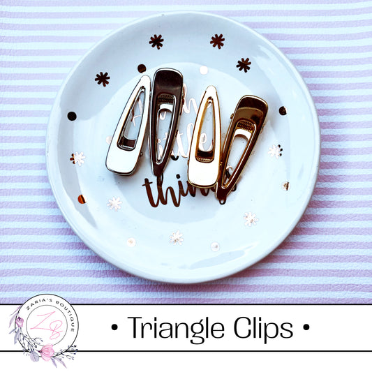 ⋅ Triangle Clips ⋅ 50mm Alligator Hair Clips ⋅ Silver Or Gold ⋅