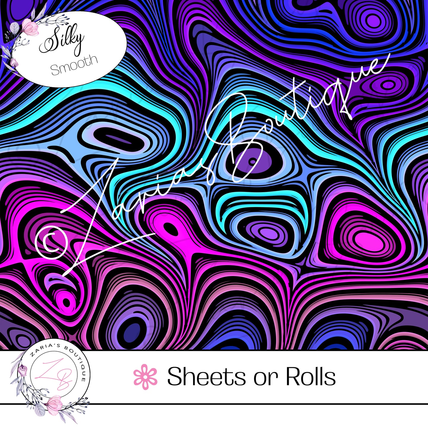 ⋅ Trippy ⋅ Custom Silky Smooth Vegan Faux Leather ⋅ Sheets or Rolls! ⋅