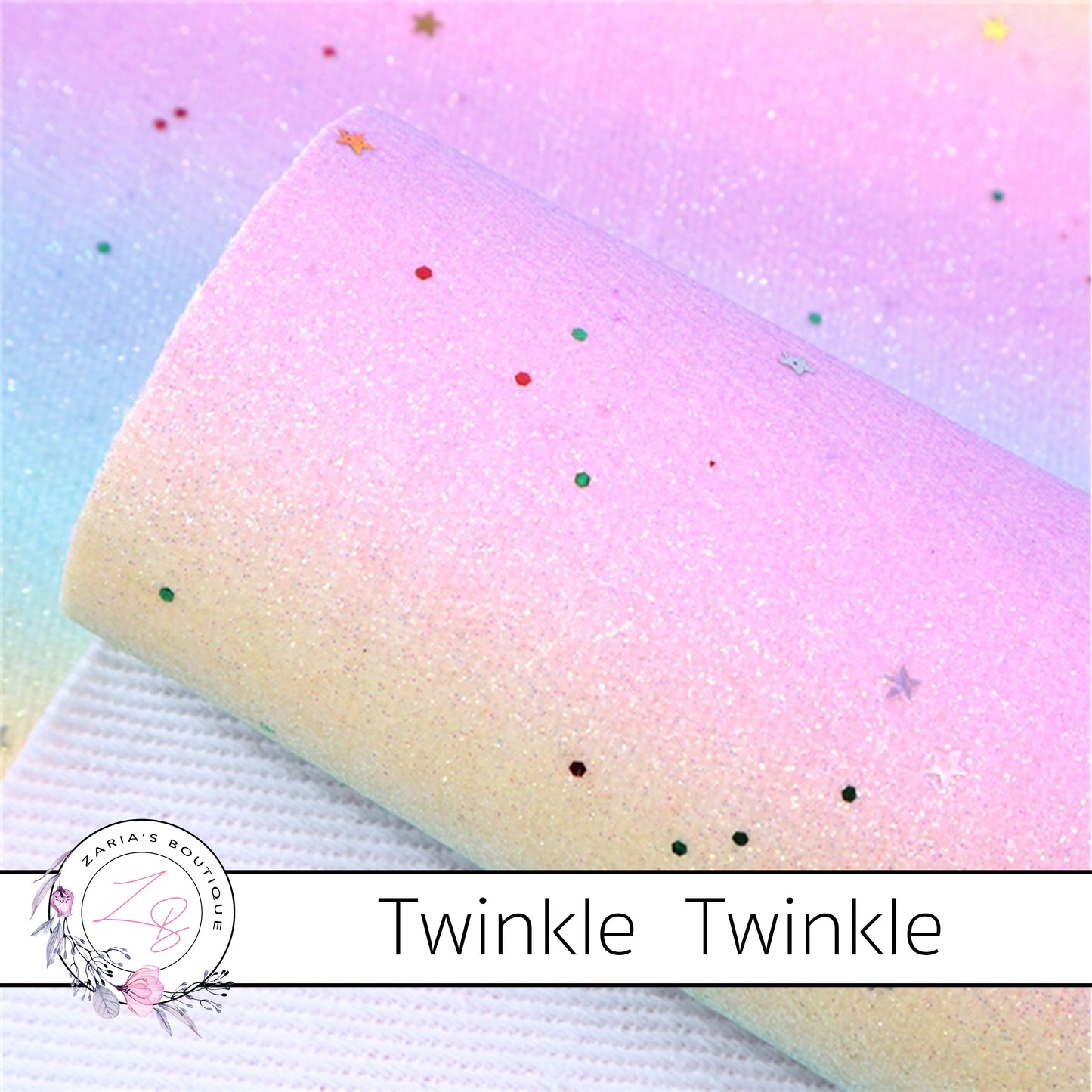 ⋅ Twinkle Twinkle ⋅  Starry Striped Glitter Faux Leather ⋅