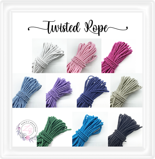 ⋅ Twisted Rope ⋅ 10 Colours ⋅ per Yard