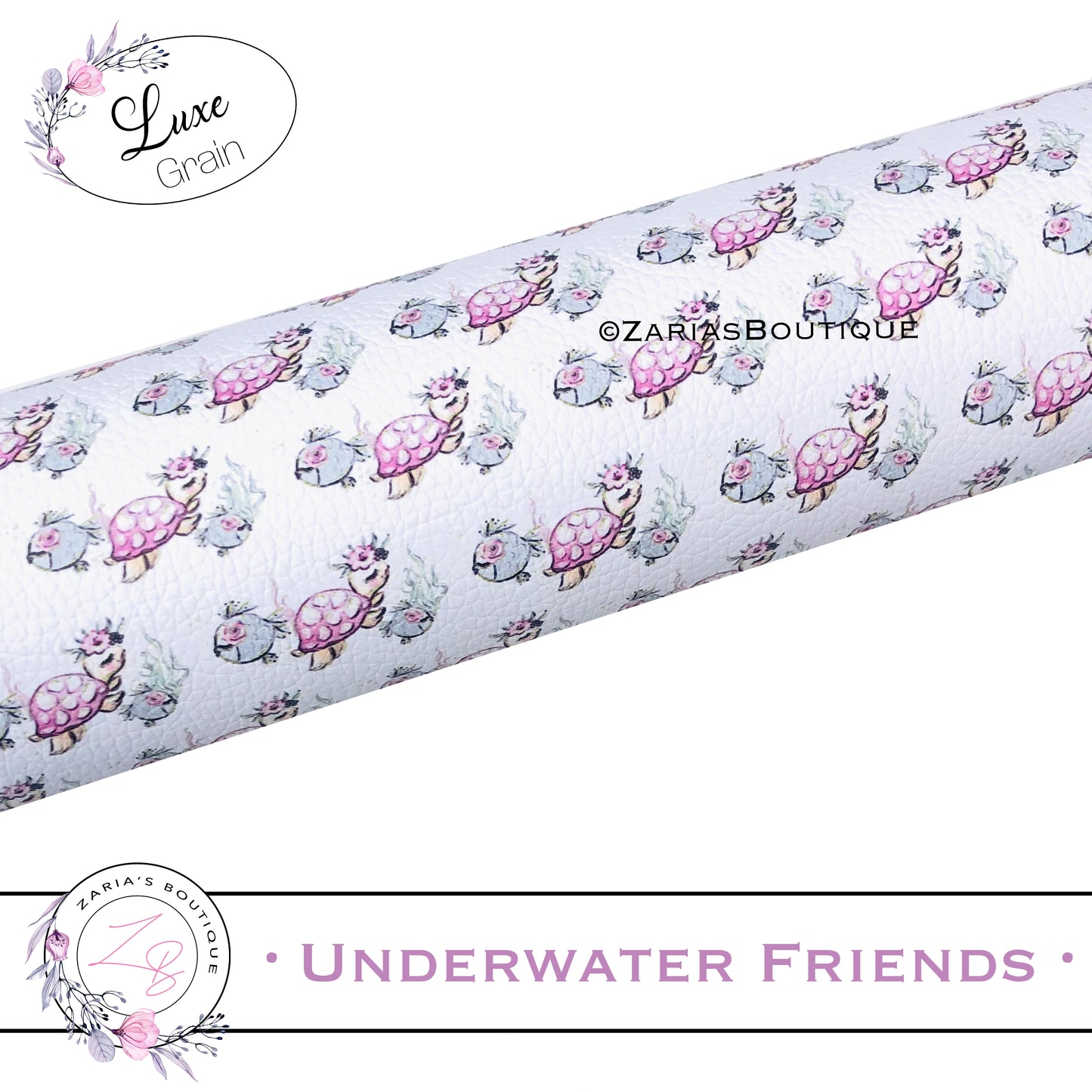 ⋅ Underwater Friends ⋅ Floral Vegan Faux Leather
