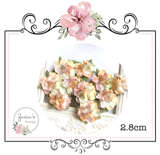 Mulberry Paper Flower ~ Unicorn Rosette ~ 27.5mm ~ 2.75cm x 5 pieces