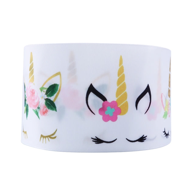 2 yards ~ Floral Unicorn Grosgrain Ribbon | 2" ~ 50mm