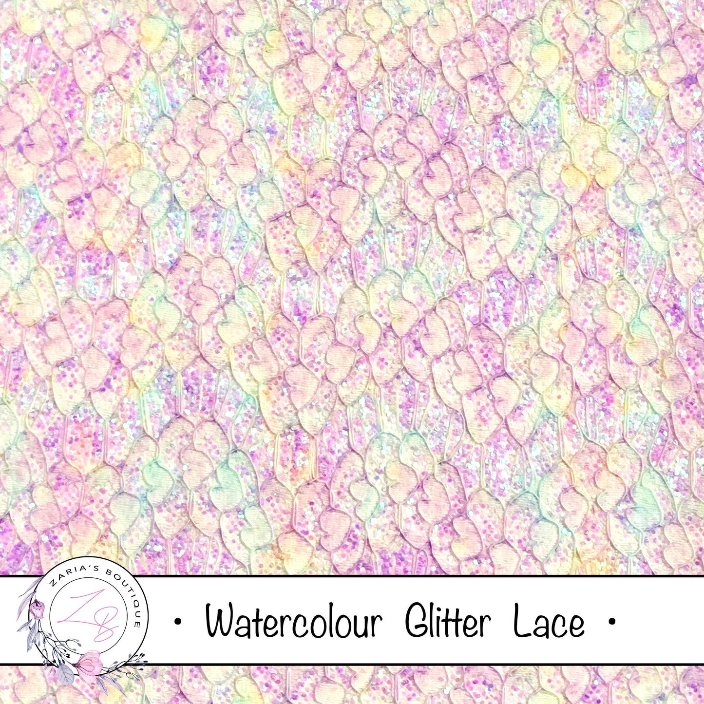 Watercolour Glitter Lace ~   7 Colours ~ SIngle Sheets or Multi-Pack