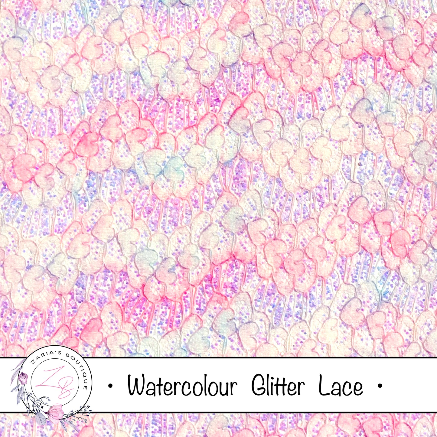 Watercolour Glitter Lace ~   7 Colours ~ SIngle Sheets or Multi-Pack
