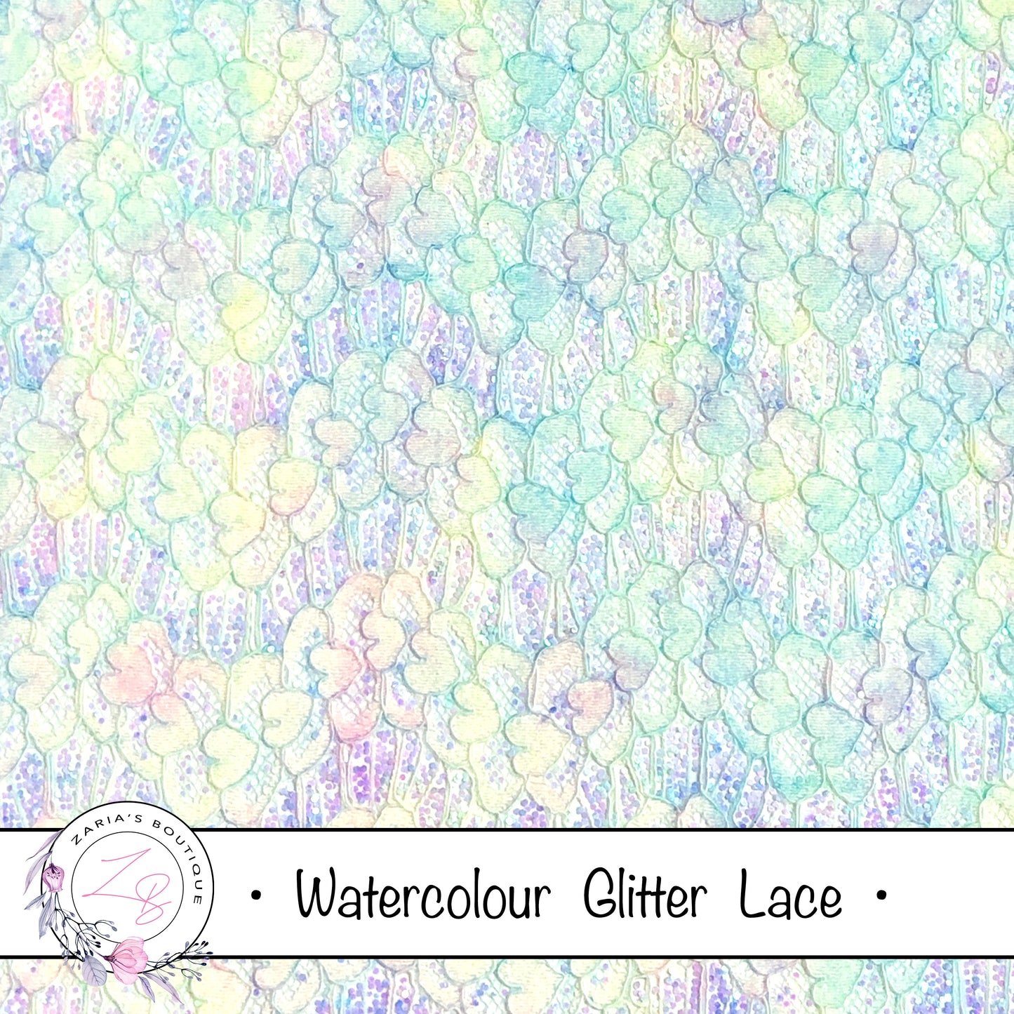 Watercolour Glitter Lace ~   7 Colours ~ SIngle Sheets or Multi-Pack