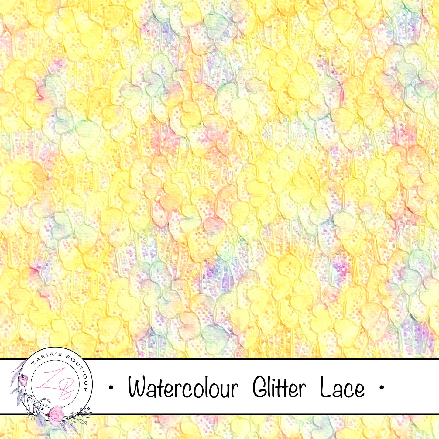 Watercolour Glitter Lace ~   7 Colours ~ SIngle Sheets or Multi-Pack