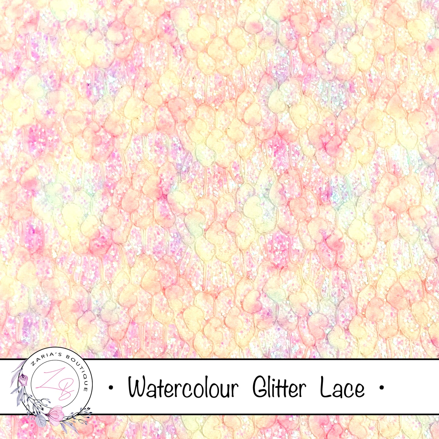 Watercolour Glitter Lace ~   7 Colours ~ SIngle Sheets or Multi-Pack
