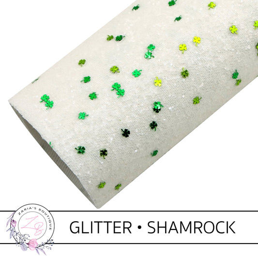 Chunky White Glitter • Green Sprinkle Shamrocks