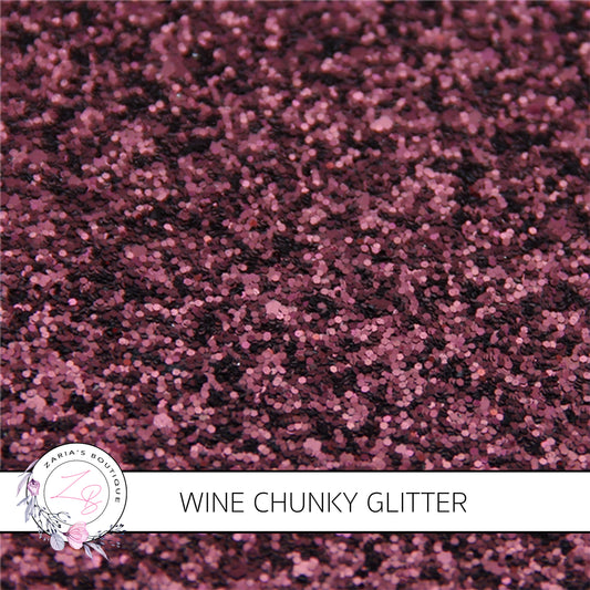 Burgundy Wine Sparkle Chunky Glitter Canvas Faux Leather Fabric Sheets