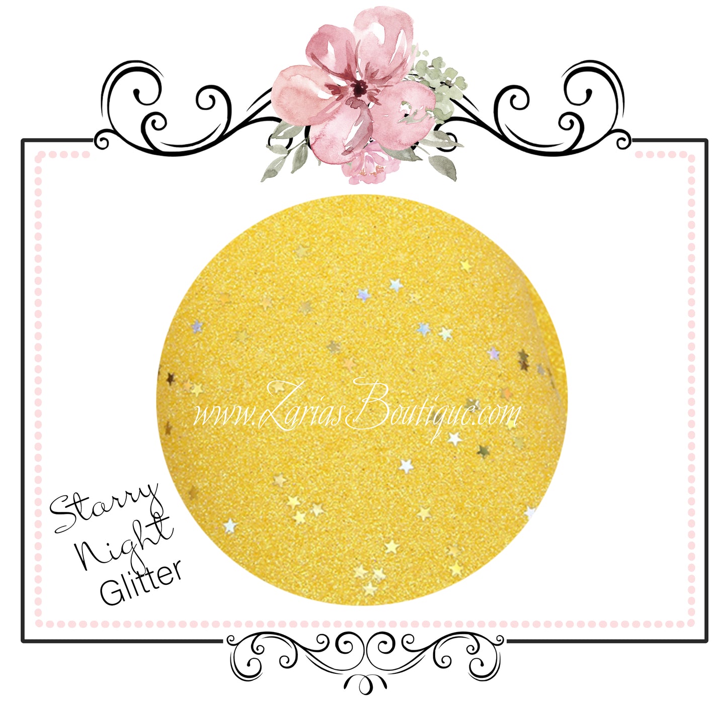 Starry Night Collection Fine Glitter ~ Light Blue ~ Silver & Gold Star Encrusted ~ 0.60mm