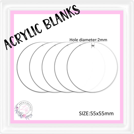 ⋅ Transparent Acrylic Blanks ⋅ Round Circle ⋅ Ready To Decorate ⋅