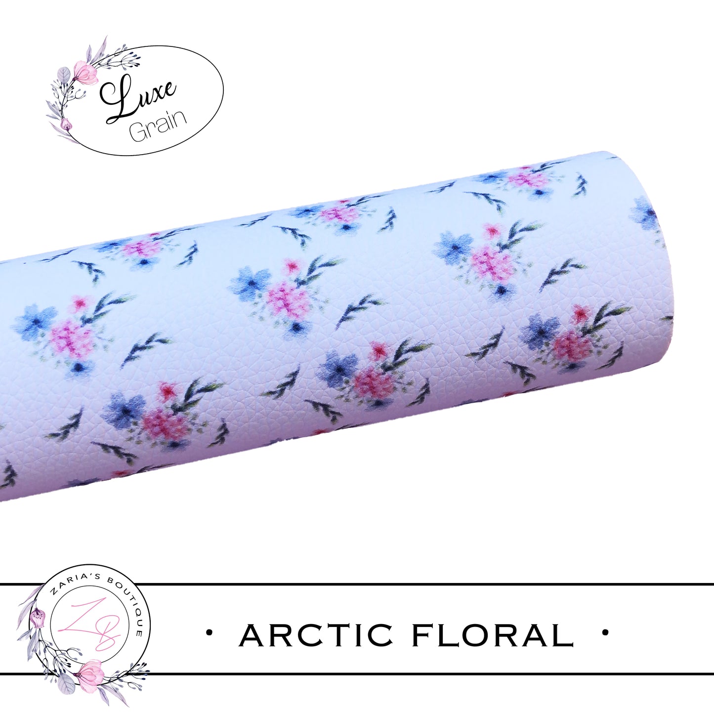 ⋅ Arctic Floral ⋅ Custom Premium Grain Vegan Faux Leather